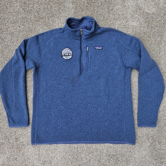 Patagonia Better Sweater Pullover Fleece Sweatshirt 1/4 Zip Blue Mens Size XXL
